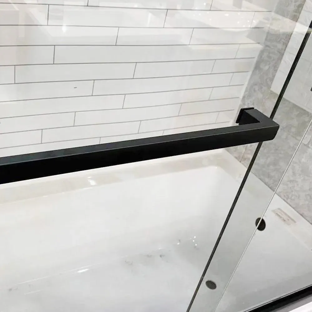 59" x 61" Framed Bathtub Shower Doors (Chrome/Black)
