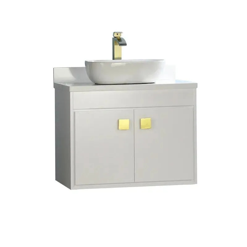 30" White Floating Vanity With White Counter-top