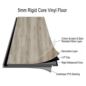 Image 2 of 5MM RIGID CORE Vinyl Flooring 0.5MM Wear Layer HM02-13 (1 box/19.33 sq.ft) sold at Floors & Baths Pro's