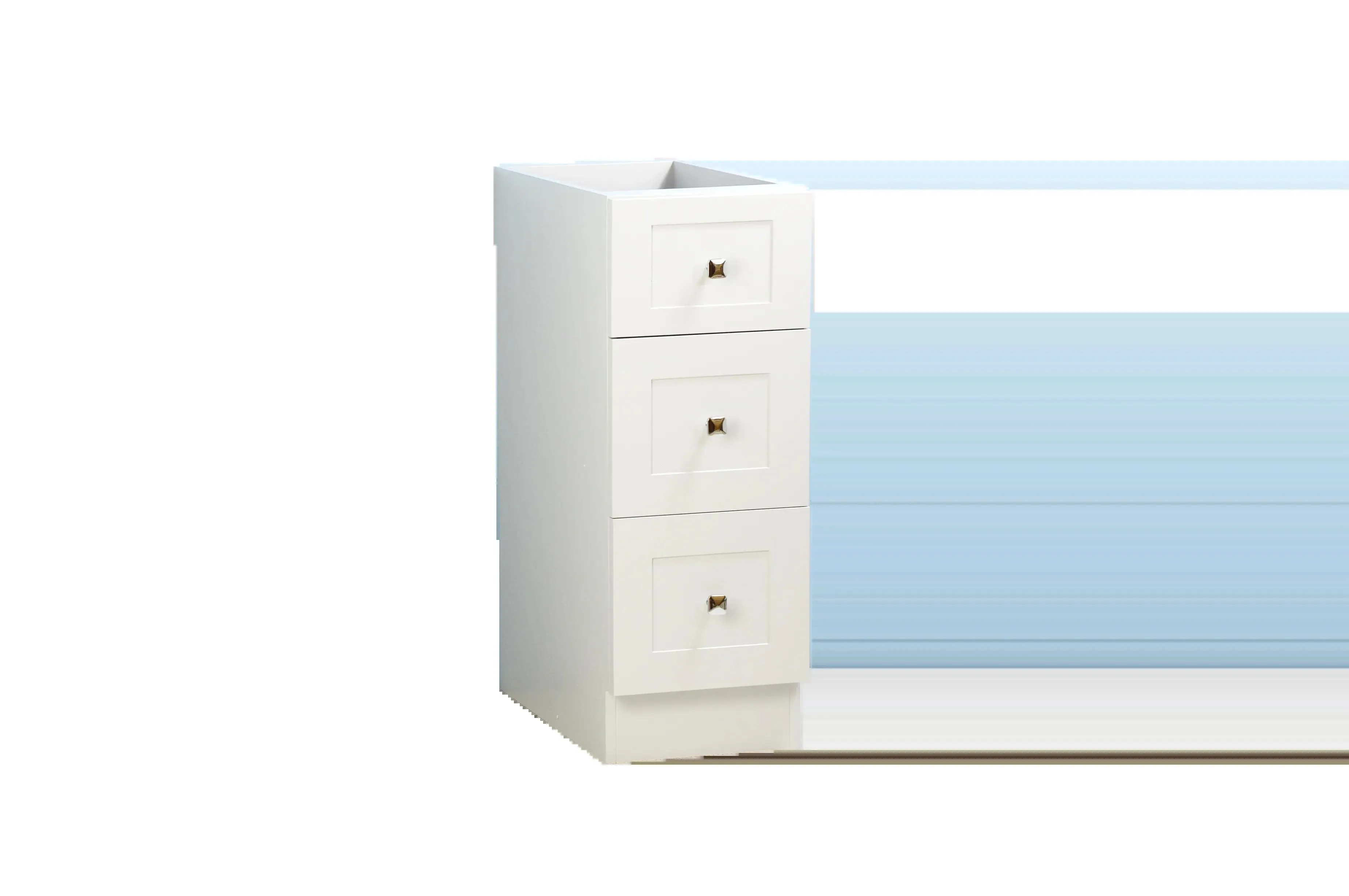 12" White Vanity (3 drawers)