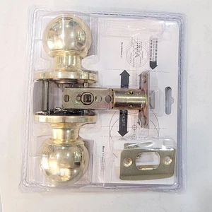  5" FloornBath Jerloe Gold Round Door Knob No Key (with/without Locking) 