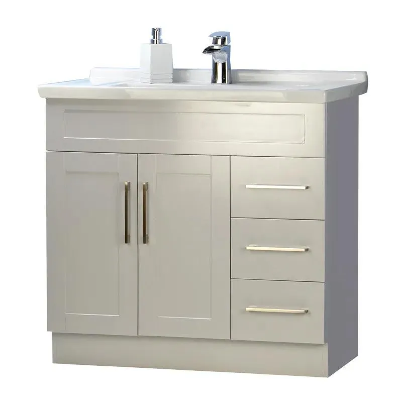 36" Shaker door style Gray Vanity with Ceramic Top