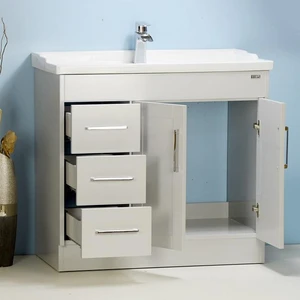 Image 3 of 36" Shaker door style Gray Vanity with Ceramic Top sold at Floors & Baths Pro's