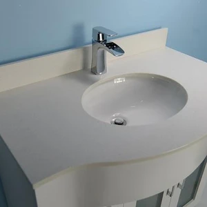  3" 36" Gray Curved Vanity with Stone Top 