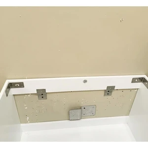 Image 4 of 32'' Wall-Mounted Solid Wood Grey Vanity with Ceramic Sink sold at Floors & Baths Pro's