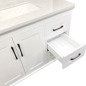 Image 3 of 42" European Style White Vanity with Stone Top sold at Floors & Baths Pro's