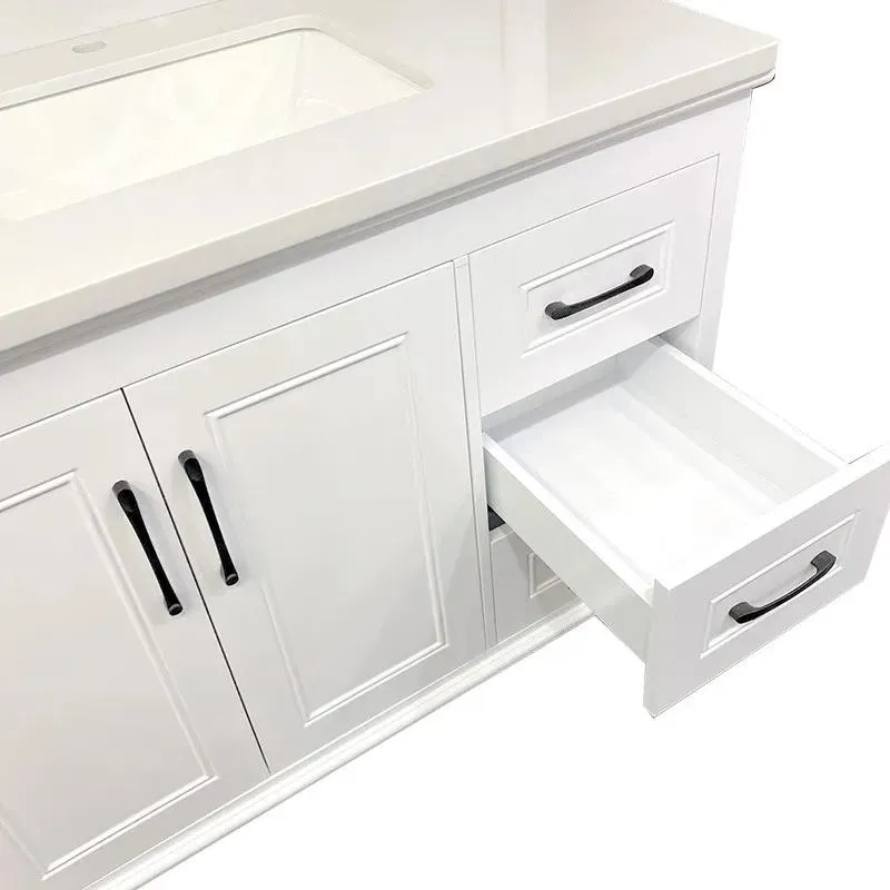 42" European Style White Vanity with Stone Top