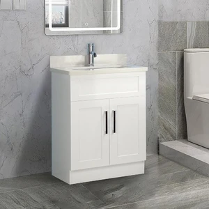 24" White Bathroom Vanity with/without Stone TOP | Floors & Baths Pro's