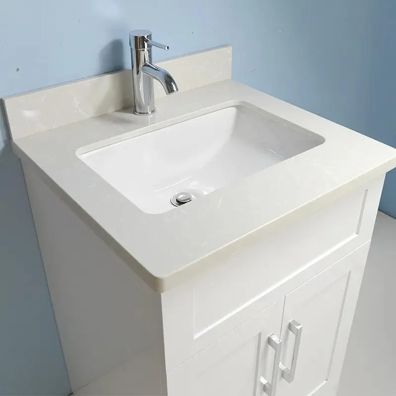 24" White Bathroom Vanity with/without Stone TOP