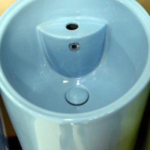 Image 2 of 19”Ceramic Round Shape Blue Pedestal Sink sold at Floors & Baths Pro's