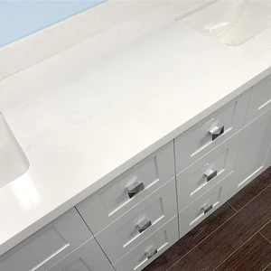 Image 4 of 72" Shaker Style Grey Double-Sink Vanity with Stone Top (6 drawers) sold at Floors & Baths Pro's