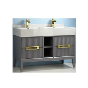 48" Solid Wood Vanity with Sintered Stone Top and Zero Edge Sink | Floors & Baths Pro's