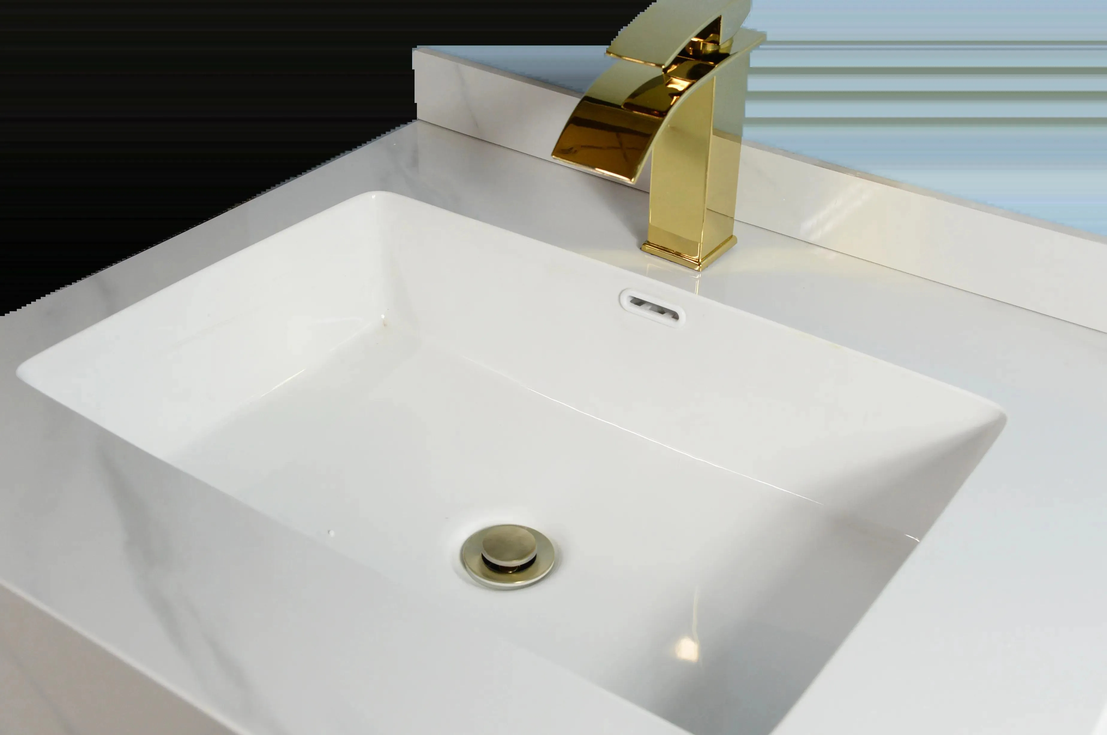 48" Solid Wood Vanity with Sintered Stone Top and Zero Edge Sink
