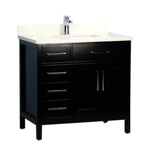 42" Classic Style Solid Wood Espresso Vanity with Stone Top | Floors & Baths Pro's
