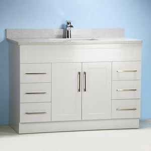 48" Gray Shaker Style Vanity with Stone Top | Floors & Baths Pro's