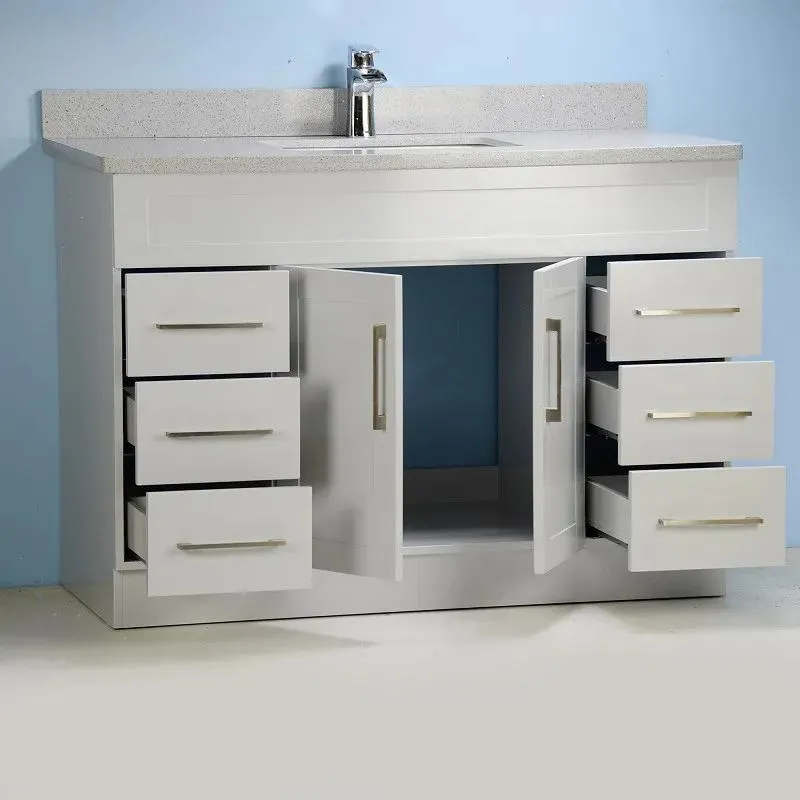 48" Gray Shaker Style Vanity with Stone Top