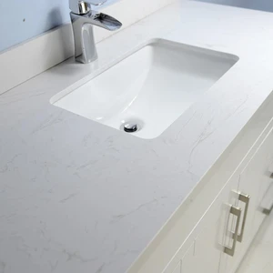 Image 4 of 48" Gray Shaker Style Vanity with Stone Top sold at Floors & Baths Pro's
