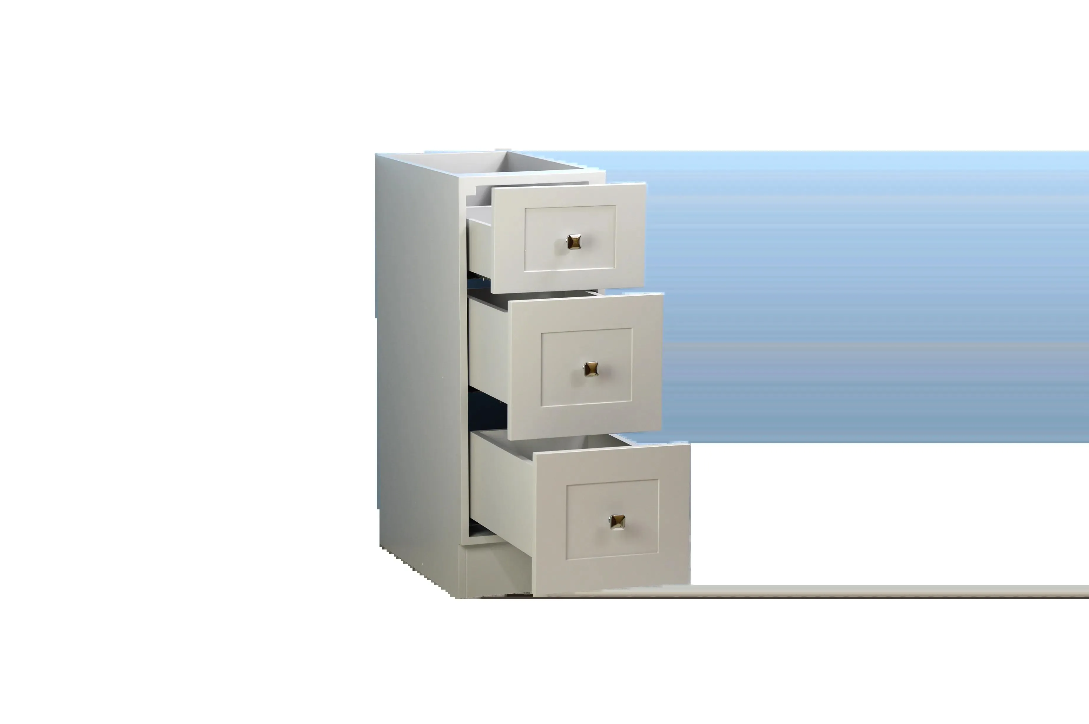 12" Grey Vanity (3 drawers)