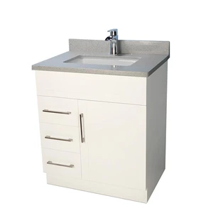 Image 3 of 30" Shaker Style White Vanity with Stone Top sold at Floors & Baths Pro's