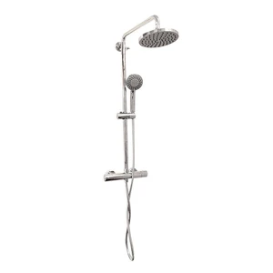  Temperature Balancing Chrome Round Rain Showerhead with Hand Shower 