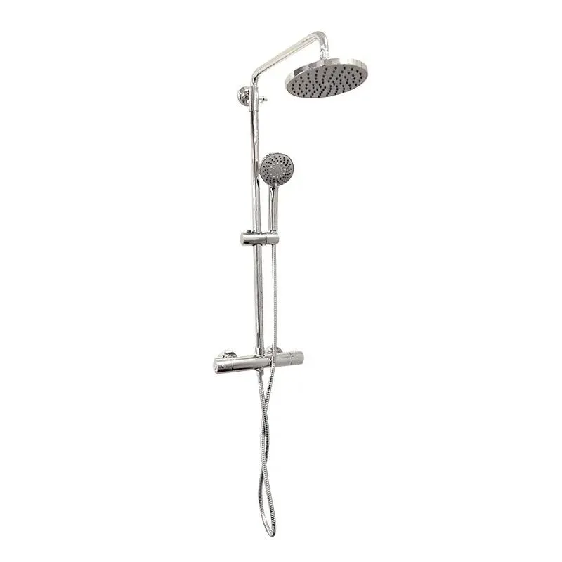 Temperature Balancing Chrome Round Rain Showerhead with Hand Shower