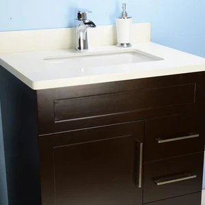 Image 4 of 30" Shaker Style Espresso Vanity with Stone Top sold at Floors & Baths Pro's