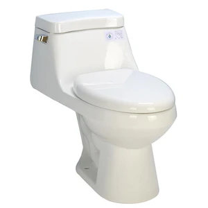  White One-Piece Single-Flush Toilet 