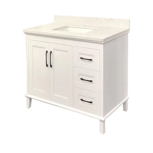 Image 5 of 36" European Style White Vanity with Stone Top sold at Floors & Baths Pro's
