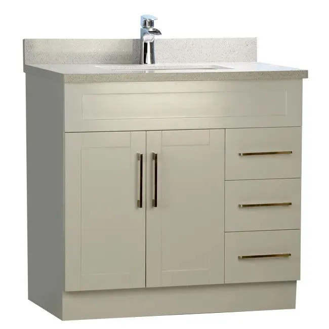 36" Shaker Style Grey Vanity with Stone Top