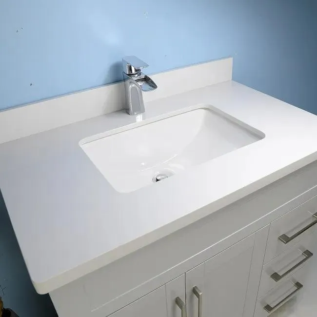 36" Shaker Style Grey Vanity with Stone Top