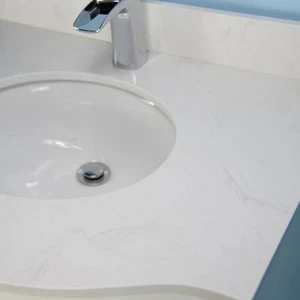 Image 2 of 30" White Traditional Style Vanity with Stone Top sold at Floors & Baths Pro's
