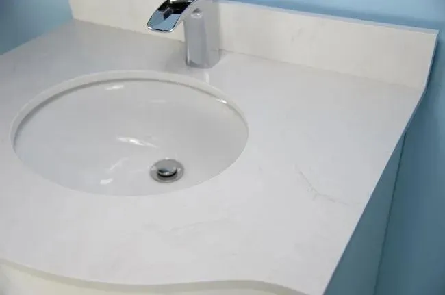 30" White Traditional Style Vanity with Stone Top