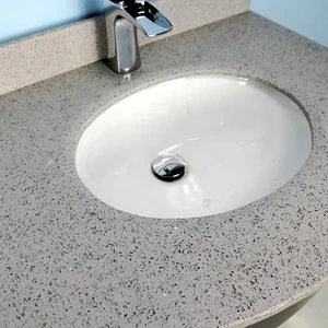 Image 3 of 30" White Traditional Style Vanity with Stone Top sold at Floors & Baths Pro's