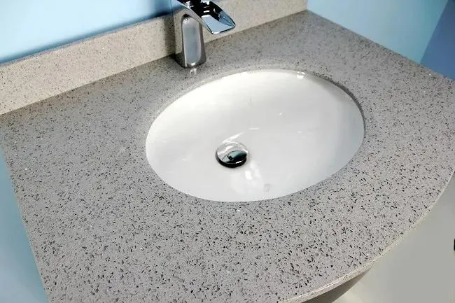 30" White Traditional Style Vanity with Stone Top