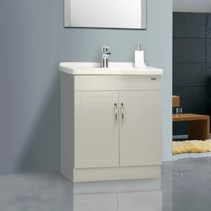 28" Gray Vanity with Integrated Ceramic Top/Sink | Floors & Baths Pro's