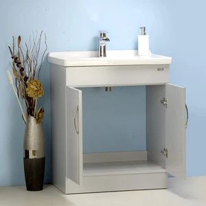 Image 3 of 28" Gray Vanity with Integrated Ceramic Top/Sink sold at Floors & Baths Pro's