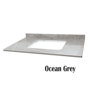 Image 6 of 28" Gray Vanity with Integrated Ceramic Top/Sink sold at Floors & Baths Pro's