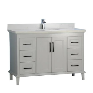 48" European Style Grey Vanity with Stone Top | Floors & Baths Pro's