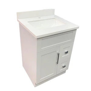 Image 2 of 24" Grey Bathroom Vanity with Stone Top and 2 Drawers sold at Floors & Baths Pro's