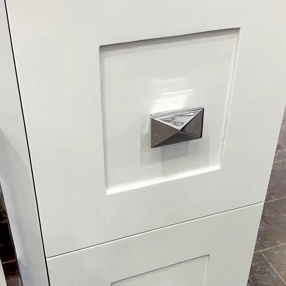24" Grey Bathroom Vanity with Stone Top and 2 Drawers