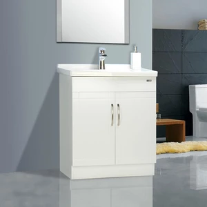 28" White Vanity with Integrated Ceramic Top/Sink | Floors & Baths Pro's