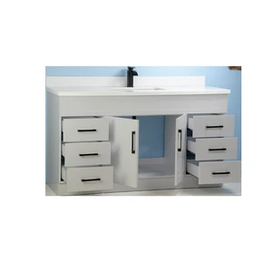 Image 2 of 60" Single-Sink Gray Vanity with Stone Top sold at Floors & Baths Pro's