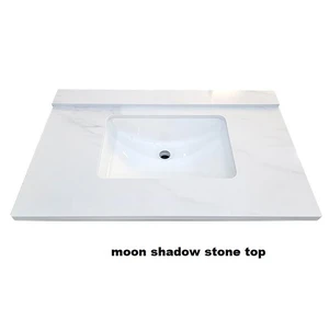 Image 6 of 60" Double-Sink White Vanity with Stone Top sold at Floors & Baths Pro's