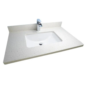 Image 4 of 36'' Solid Wood White Vanity with Shelf sold at Floors & Baths Pro's