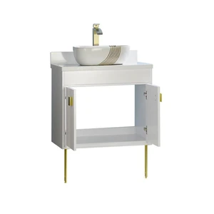 Image 2 of 24" Wood White Vanity Base with Stone Top（Without Vessel Sink） sold at Floors & Baths Pro's