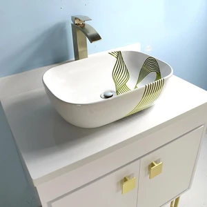 Image 3 of 24" Wood White Vanity Base with Stone Top（Without Vessel Sink） sold at Floors & Baths Pro's