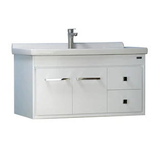 36'' Wall-Mounted Solid Wood White Vanity with Ceramic Sink | Floors & Baths Pro's
