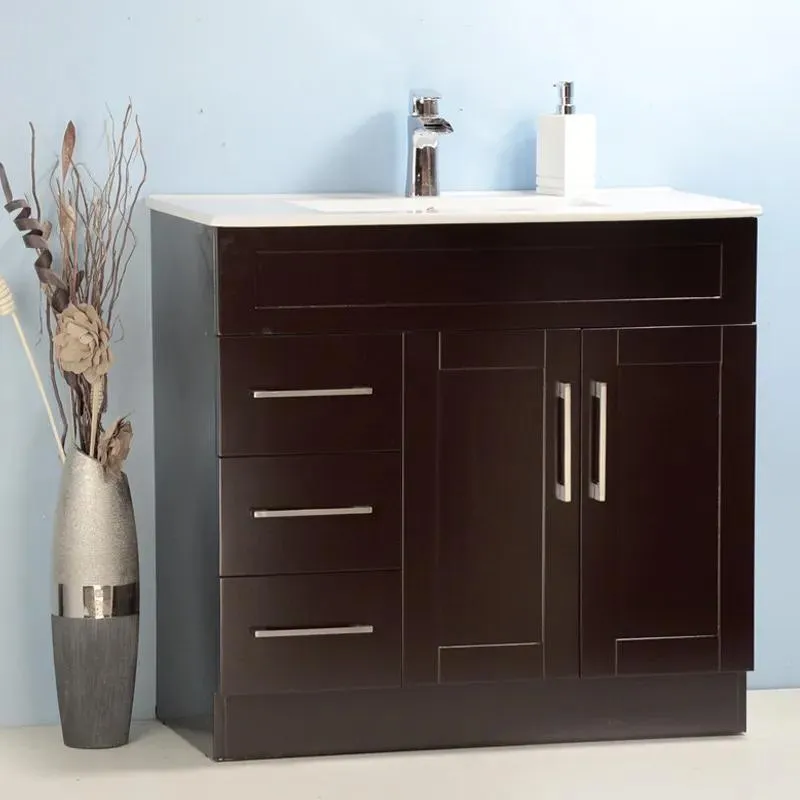 36" Asher style Espresso Vanity with Ceramic Top