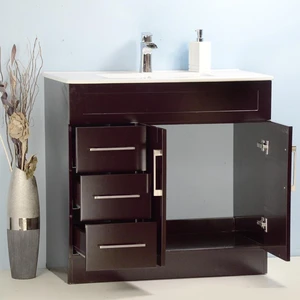 Image 2 of 36" Asher style Espresso Vanity with Ceramic Top sold at Floors & Baths Pro's