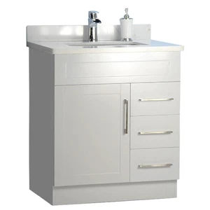  30" Shaker Style Gray Vanity with Stone Top 